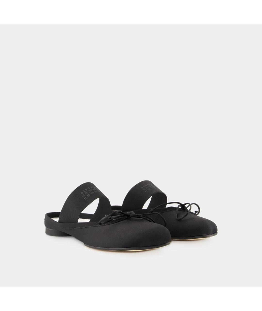 MM6 MAISON MARGIELA Черные текстильные мюли, фото 2
