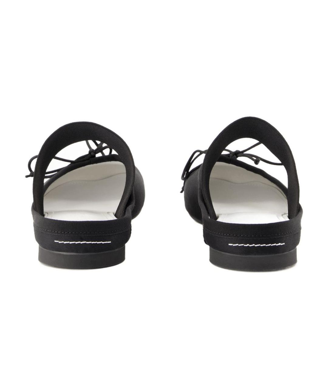 MM6 MAISON MARGIELA Черные текстильные мюли, фото 3