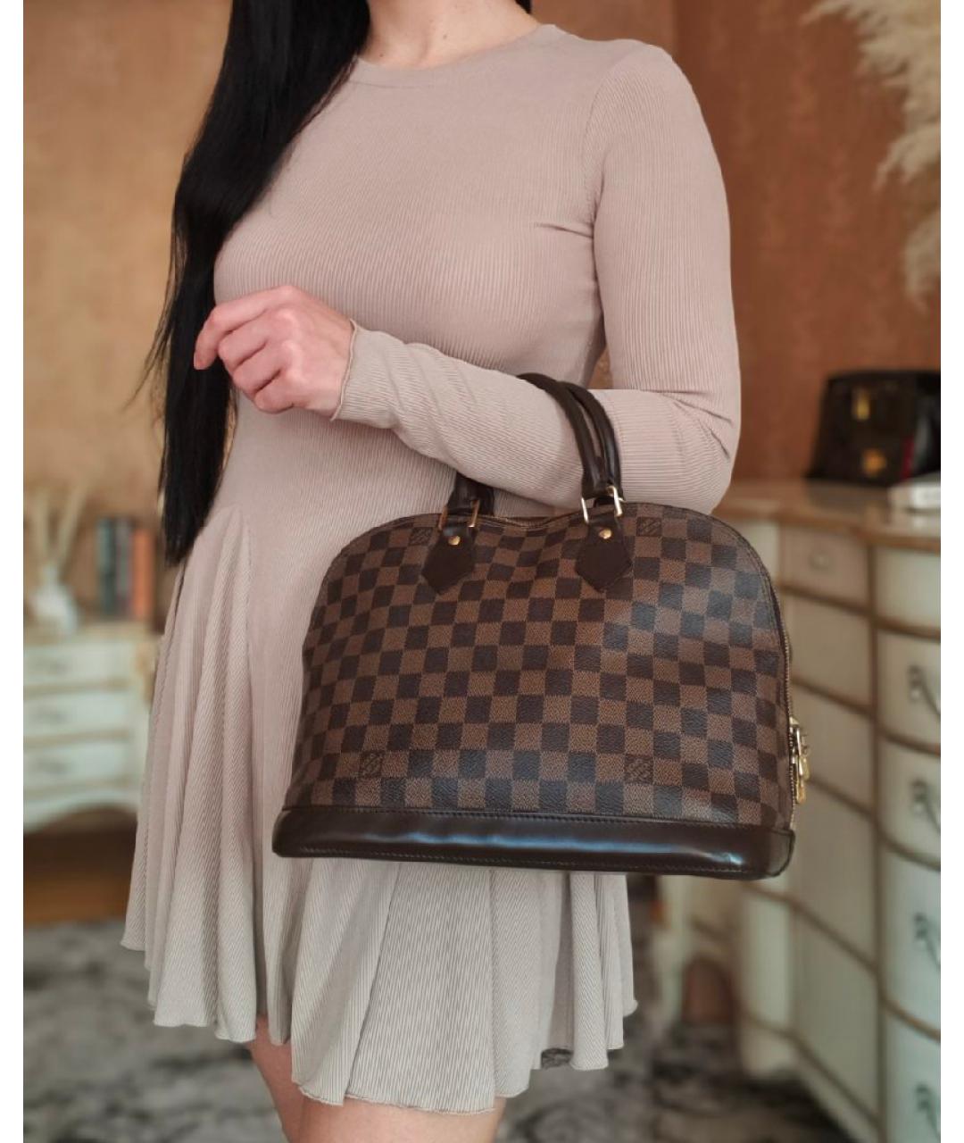 LOUIS VUITTON Коричневая сумка с короткими ручками, фото 4