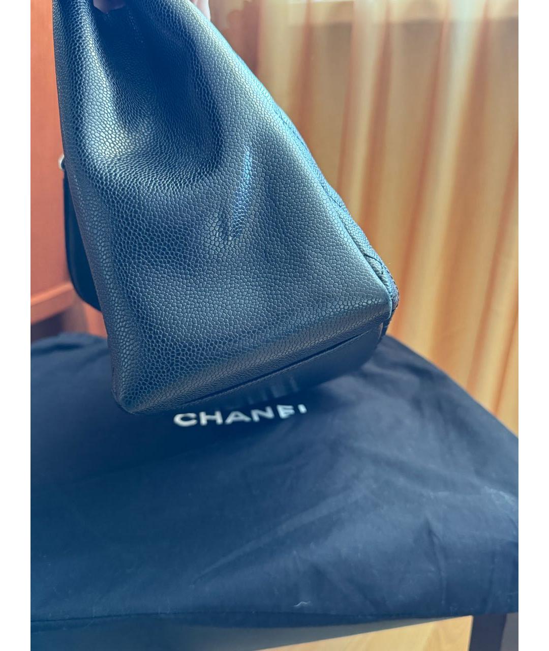 CHANEL Черная кожаная сумка тоут, фото 2