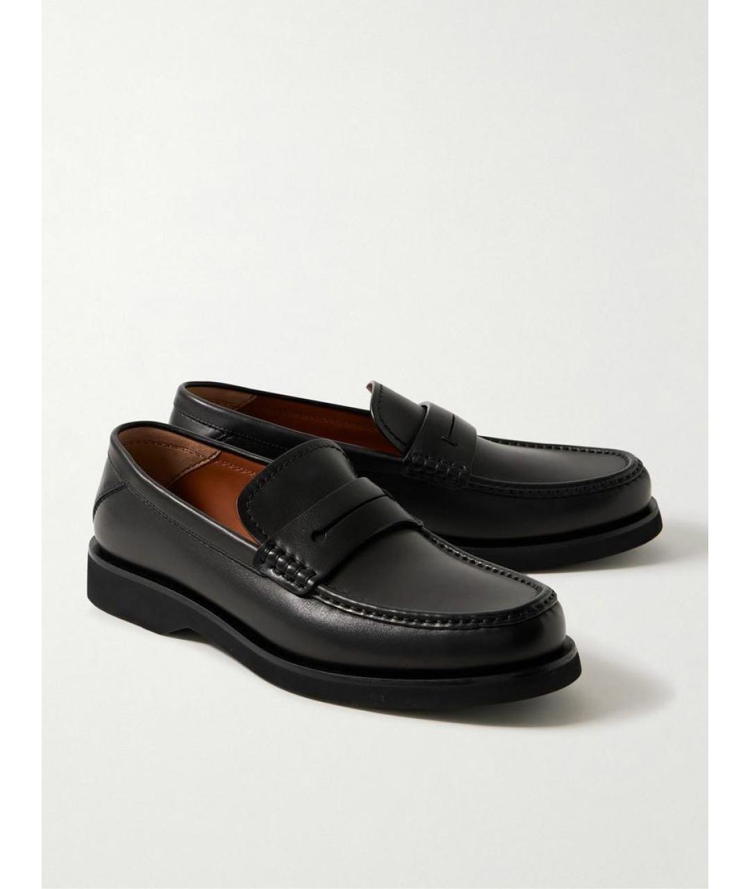ERMENEGILDO ZEGNA Черные кожаные лоферы, фото 2
