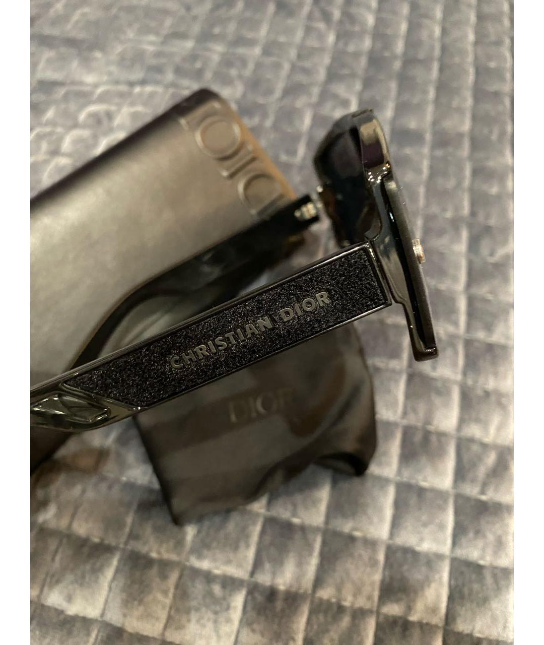 CHRISTIAN DIOR Черные пластиковые солнцезащитные очки, фото 3