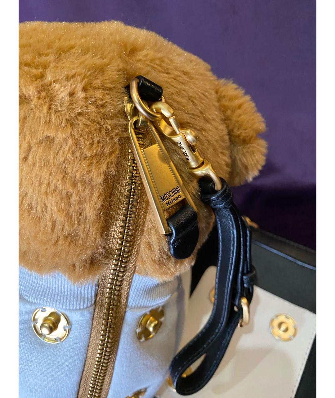 MOSCHINO Черная кожаная поясная сумка, фото 5
