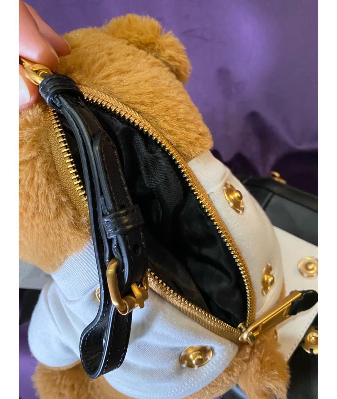 MOSCHINO Черная кожаная поясная сумка, фото 9