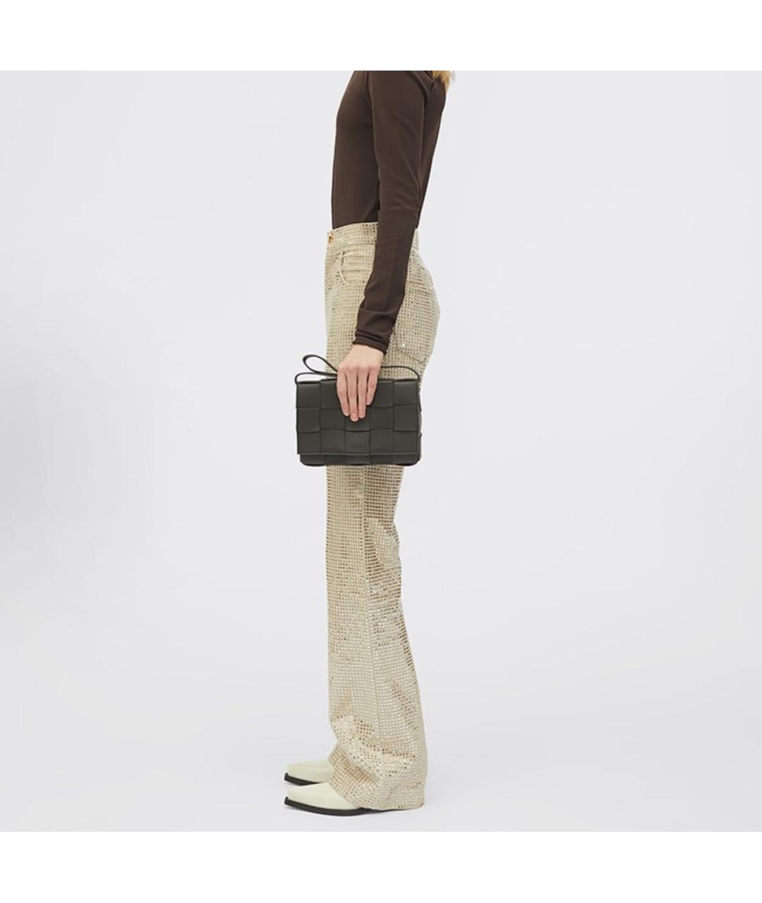 BOTTEGA VENETA Черная кожаная сумка через плечо, фото 3