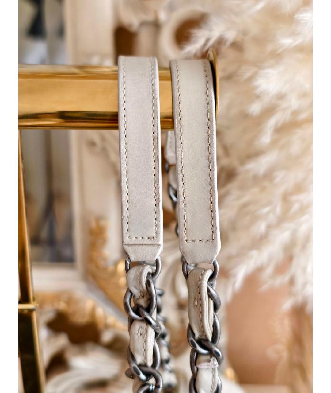 CHANEL Бежевая кожаная сумка тоут, фото 6