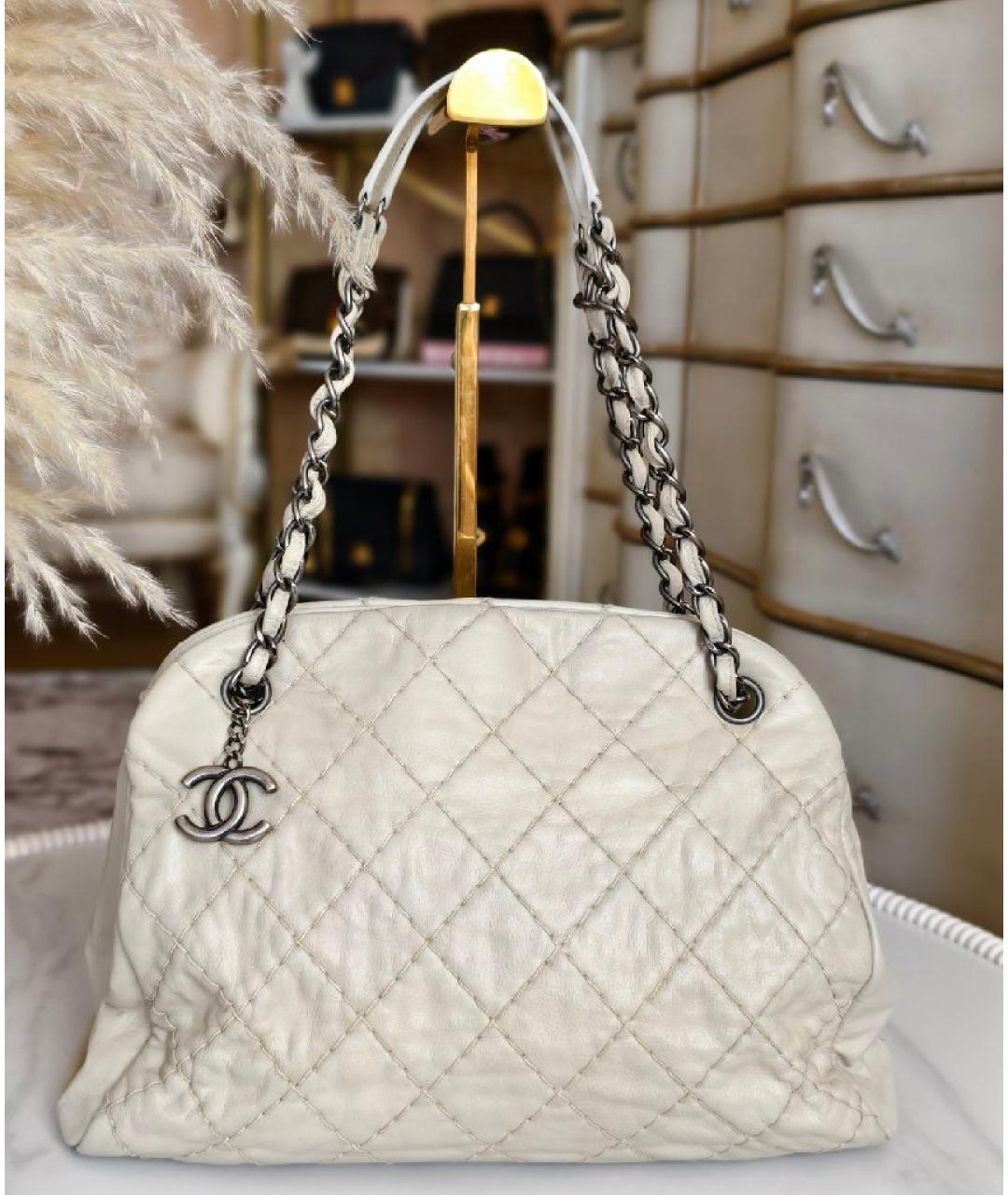 CHANEL Бежевая кожаная сумка тоут, фото 9