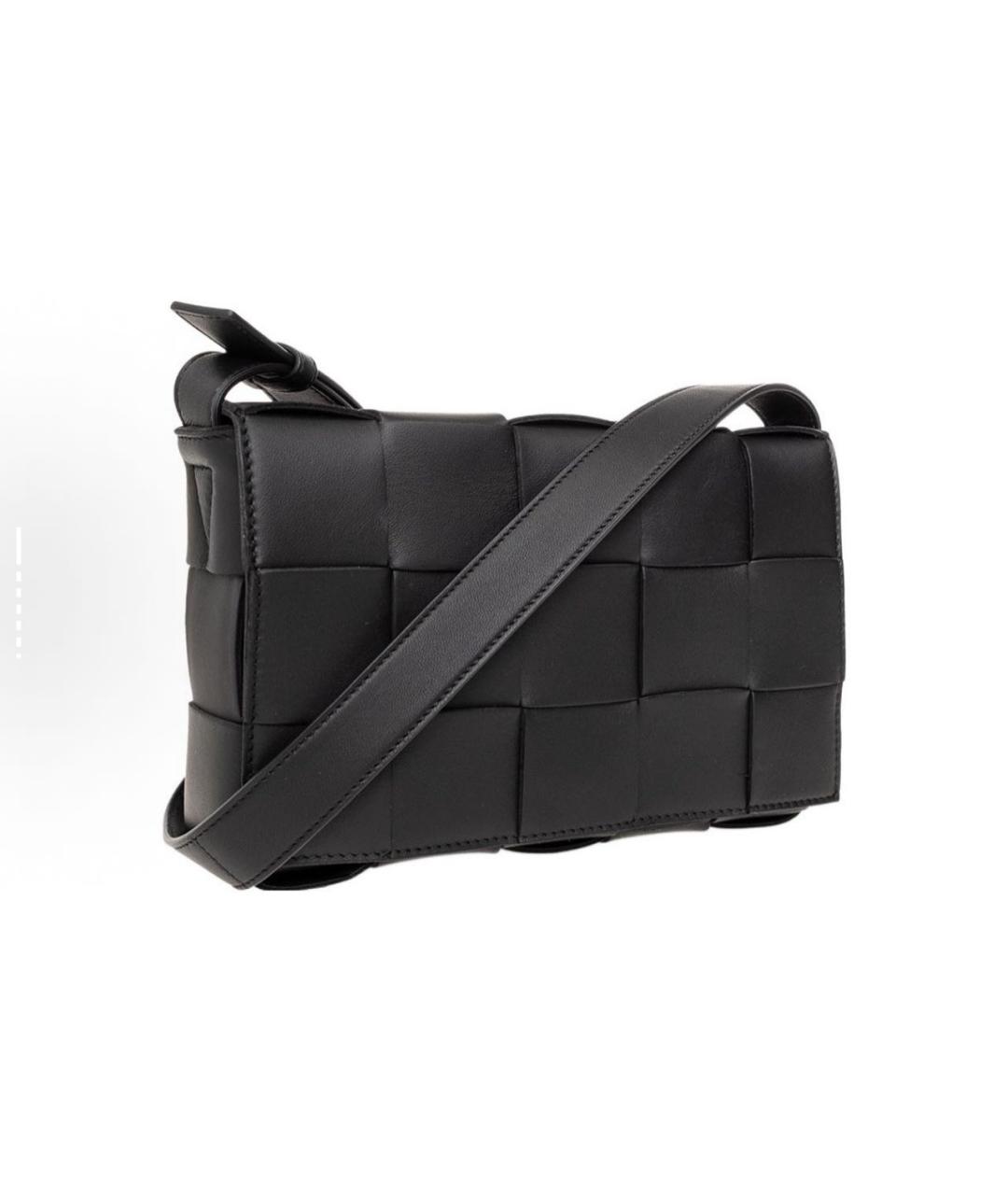BOTTEGA VENETA Черная кожаная сумка на плечо, фото 6