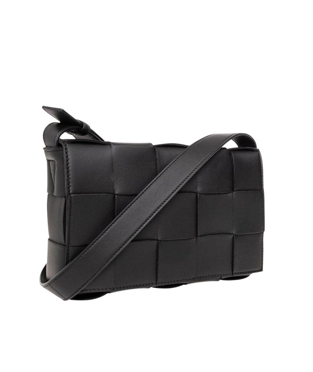 BOTTEGA VENETA Черная кожаная сумка на плечо, фото 1
