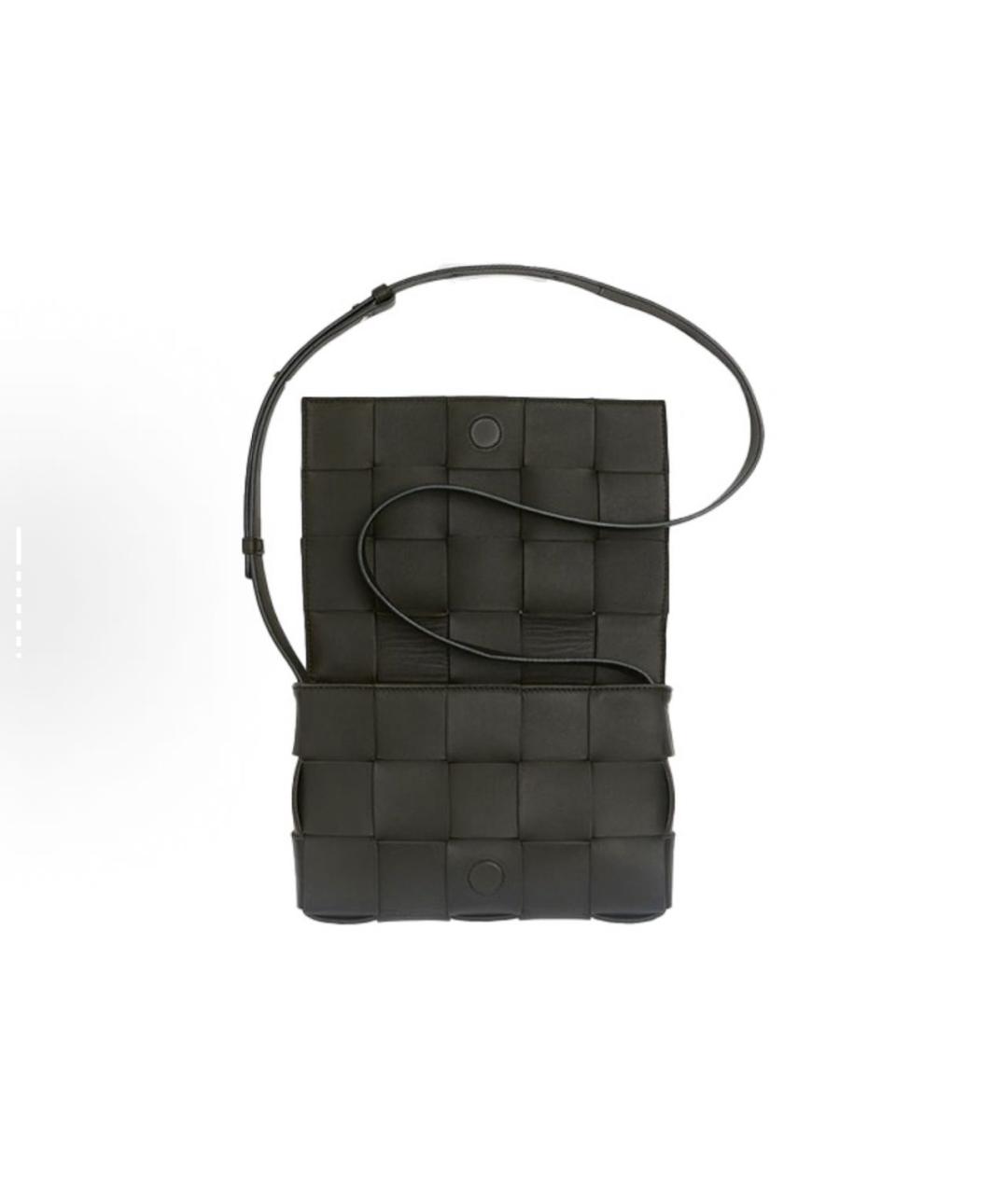 BOTTEGA VENETA Черная кожаная сумка на плечо, фото 3