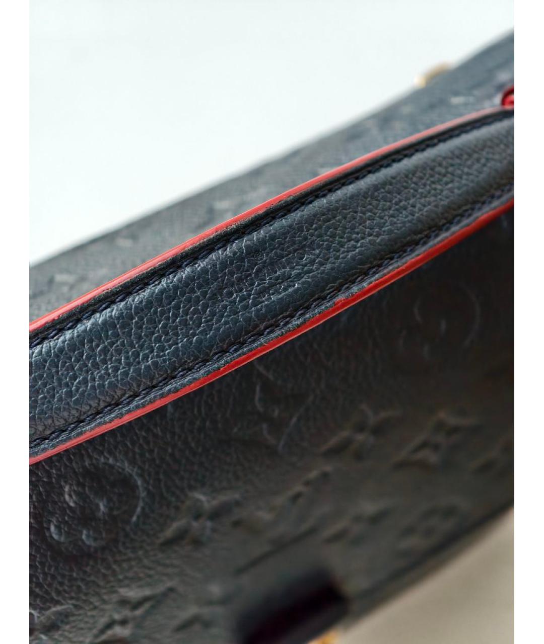 LOUIS VUITTON Темно-синяя кожаная сумка с короткими ручками, фото 7