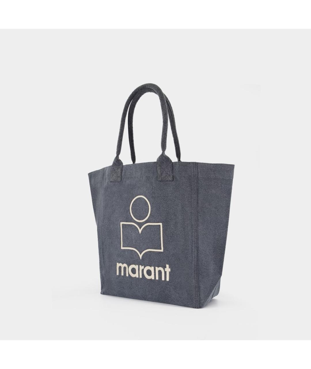 ISABEL MARANT Антрацитовая хлопковая сумка тоут, фото 2