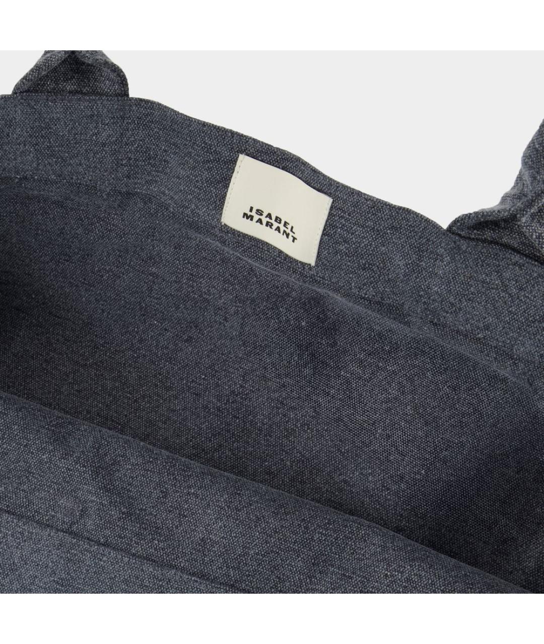 ISABEL MARANT Антрацитовая хлопковая сумка тоут, фото 4