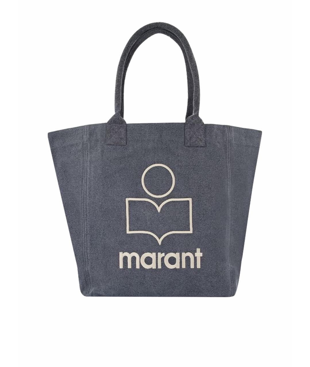 ISABEL MARANT Антрацитовая хлопковая сумка тоут, фото 1