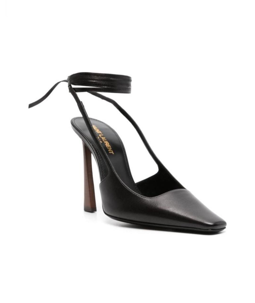 SAINT LAURENT Черные кожаные туфли, фото 3