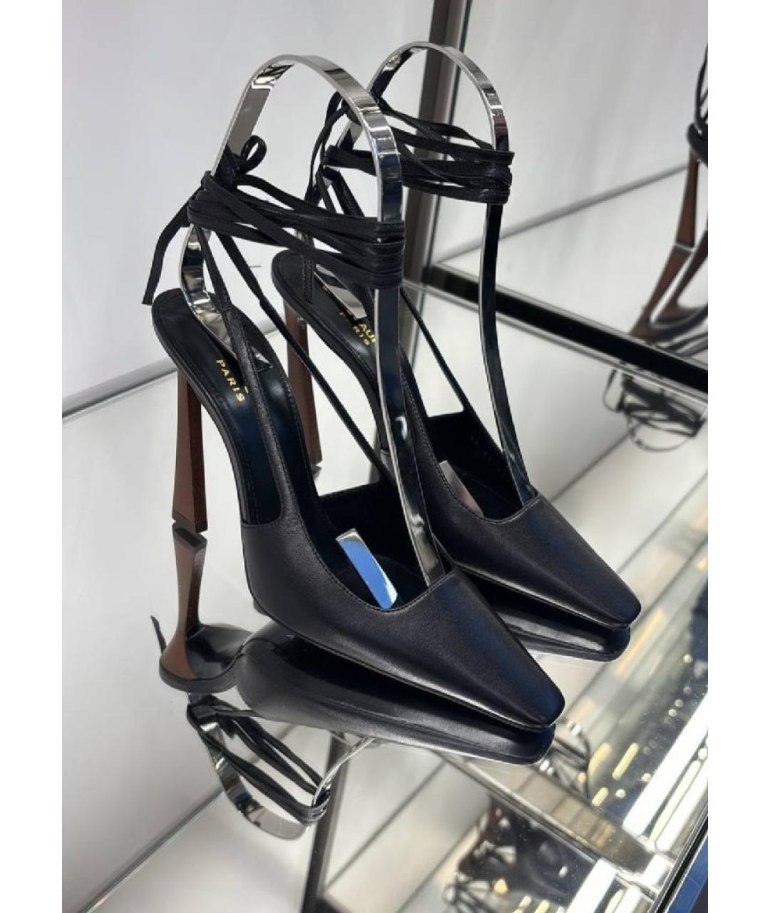 SAINT LAURENT Черные кожаные туфли, фото 2