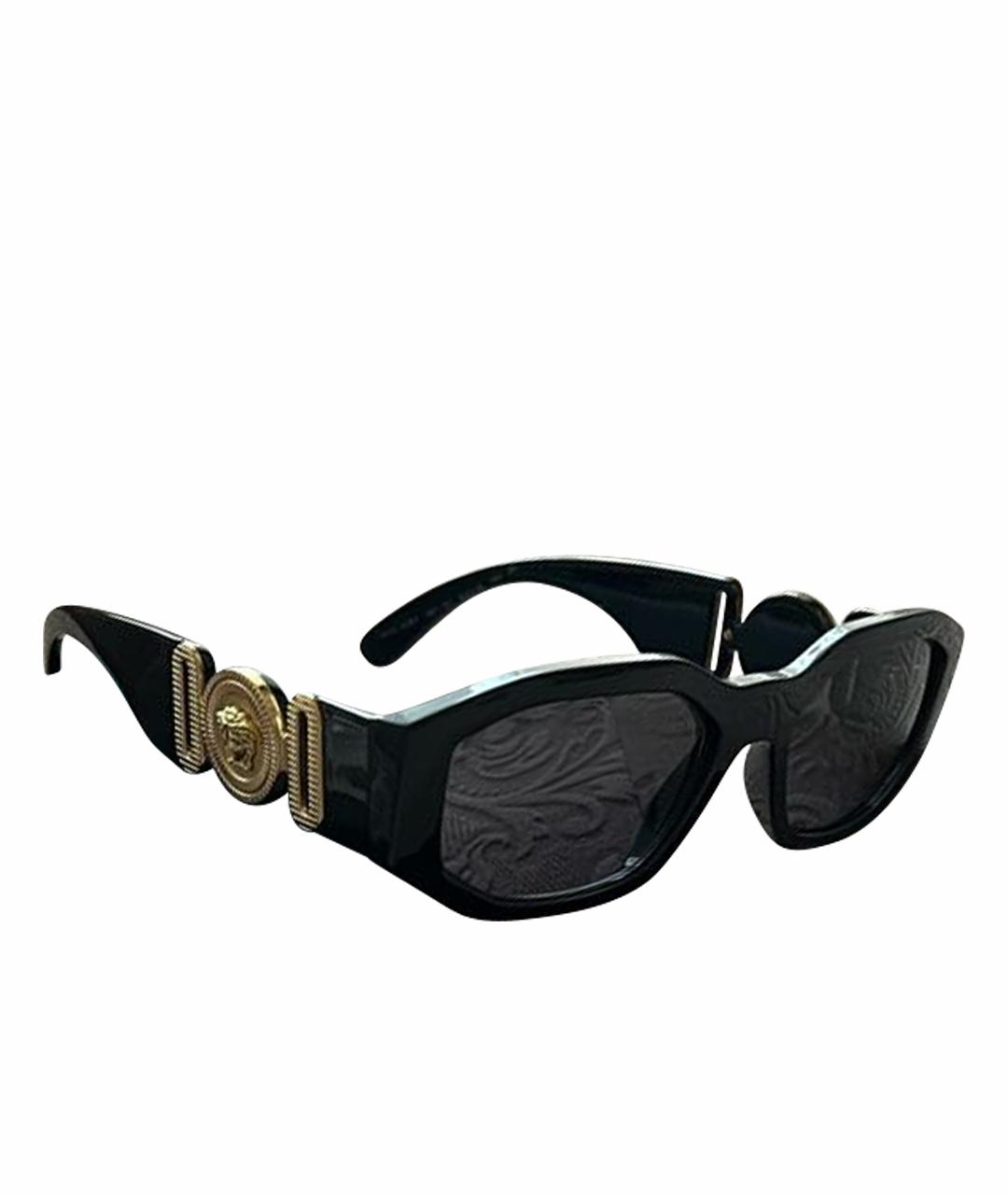 VERSACE Черные пластиковые солнцезащитные очки, фото 1