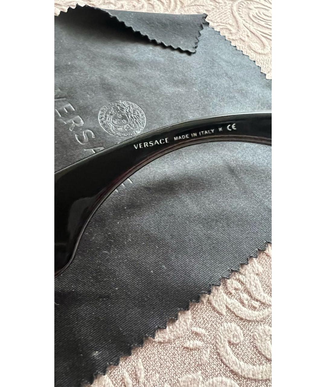 VERSACE Черные пластиковые солнцезащитные очки, фото 4