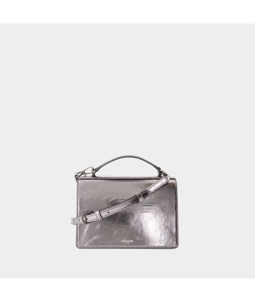 GOLDEN GOOSE DELUXE BRAND Серебряная кожаная сумка через плечо, фото 3