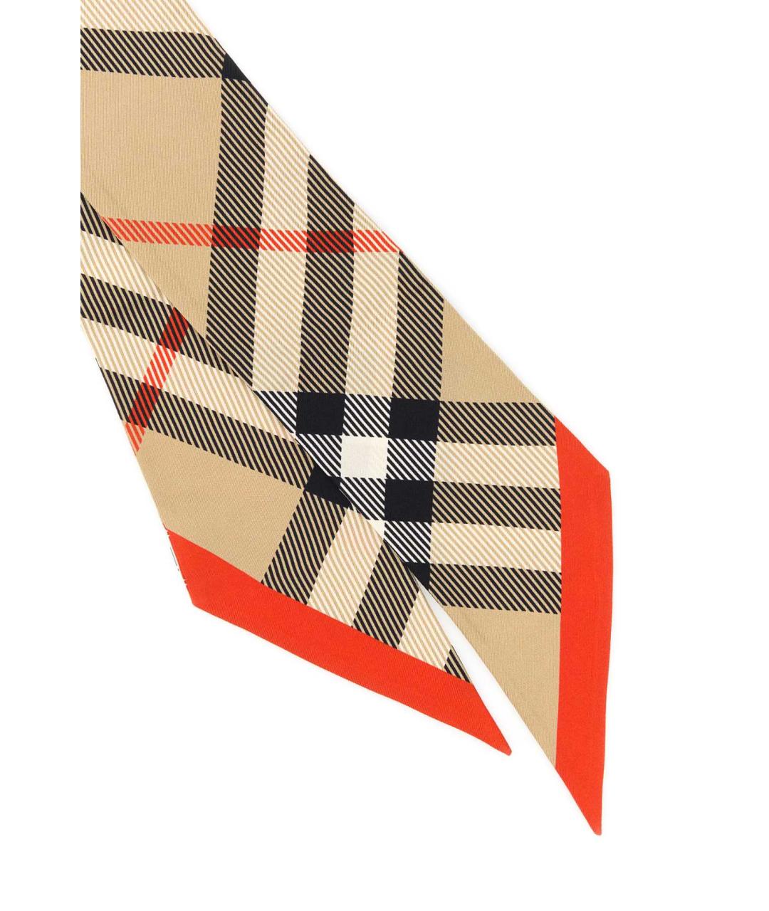 BURBERRY Бежевый шелковый шарф, фото 2
