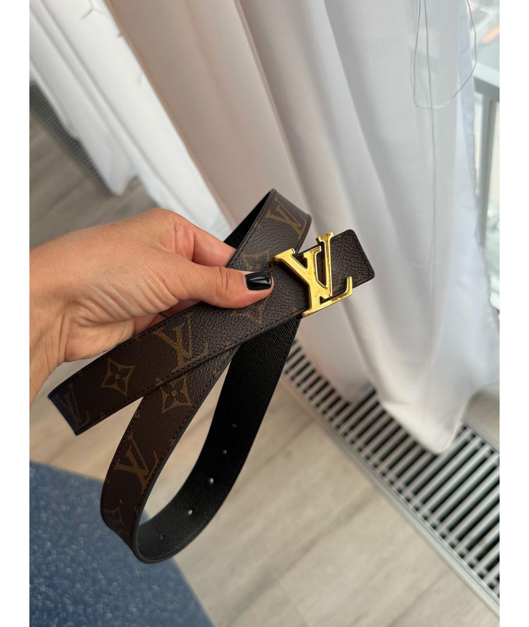 LOUIS VUITTON Черный кожаный ремень, фото 5
