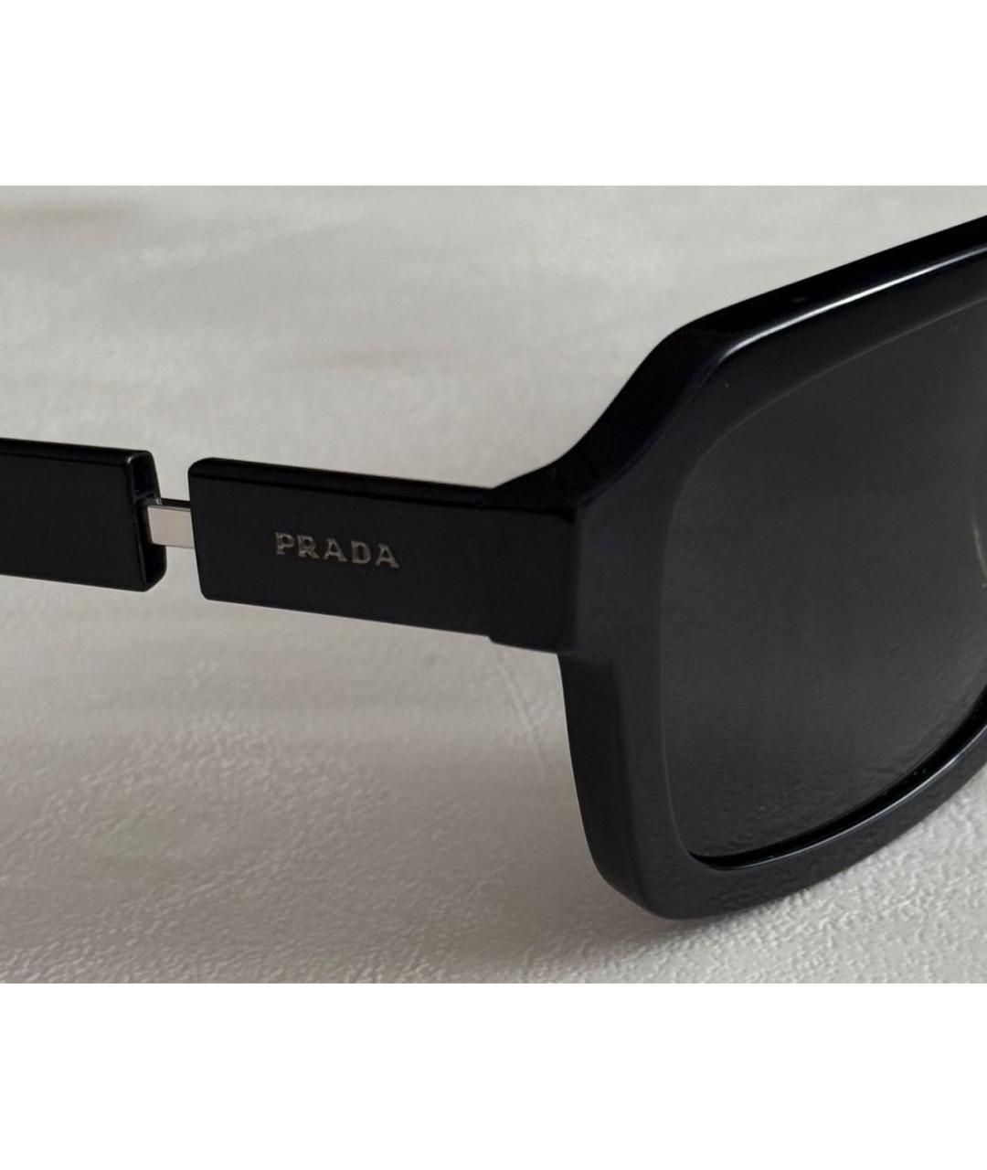 PRADA Черные пластиковые солнцезащитные очки, фото 3