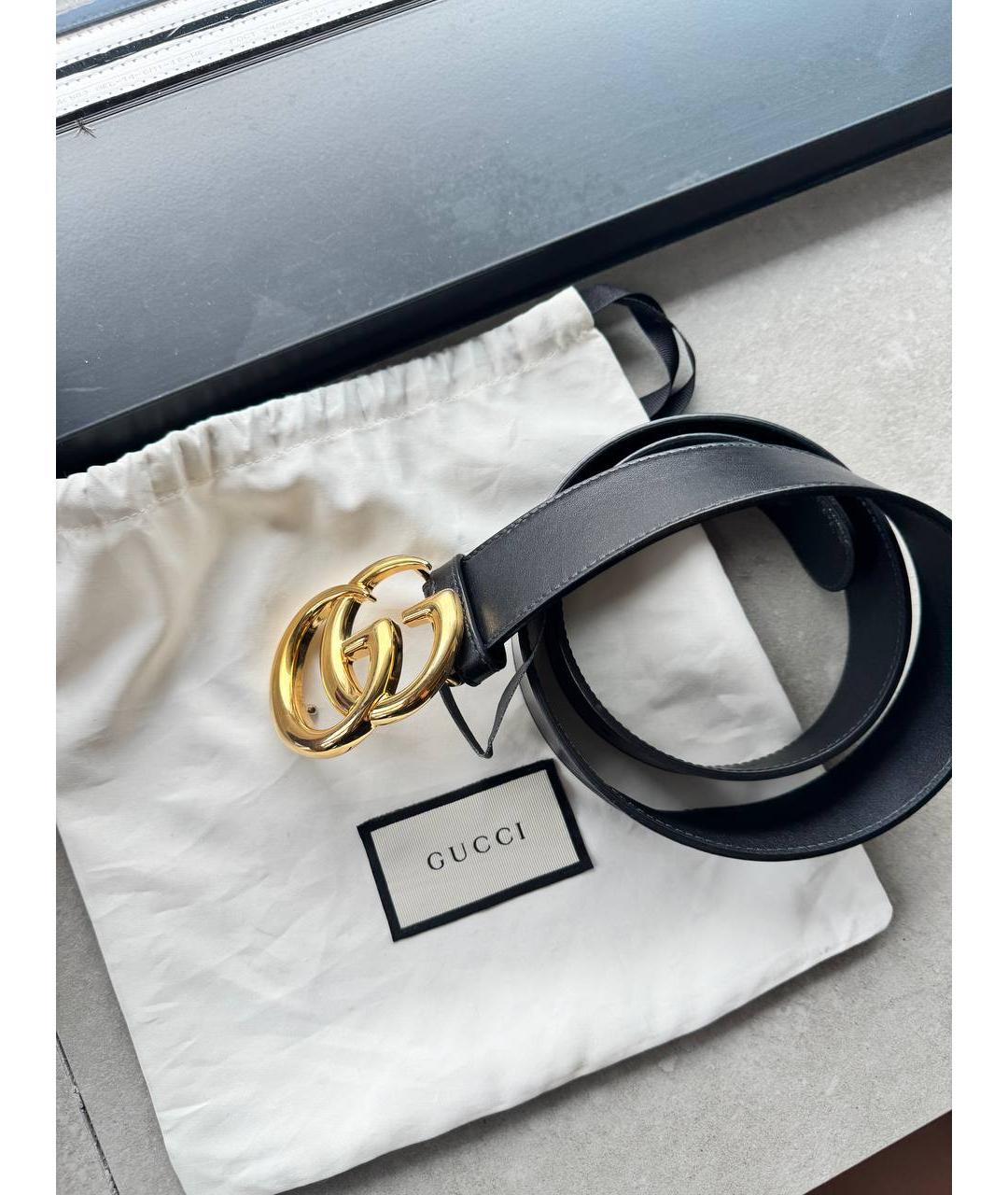 GUCCI Черный кожаный ремень, фото 8