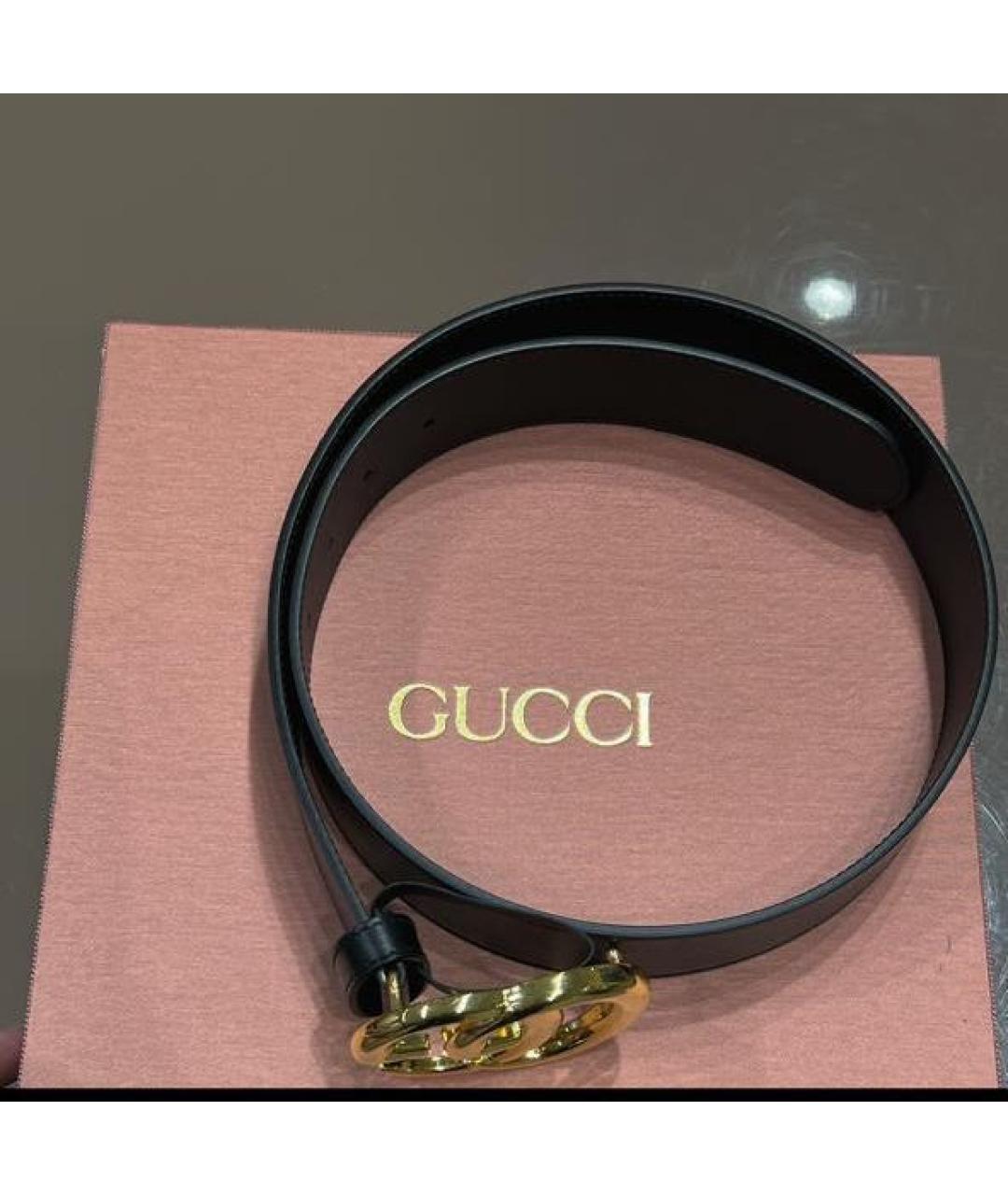 GUCCI Черный кожаный ремень, фото 6