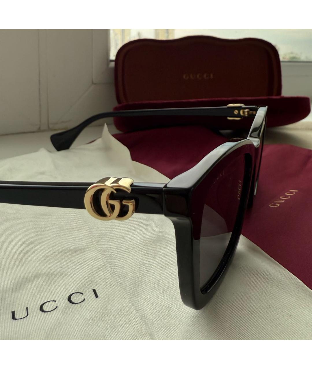 GUCCI Черные пластиковые солнцезащитные очки, фото 3