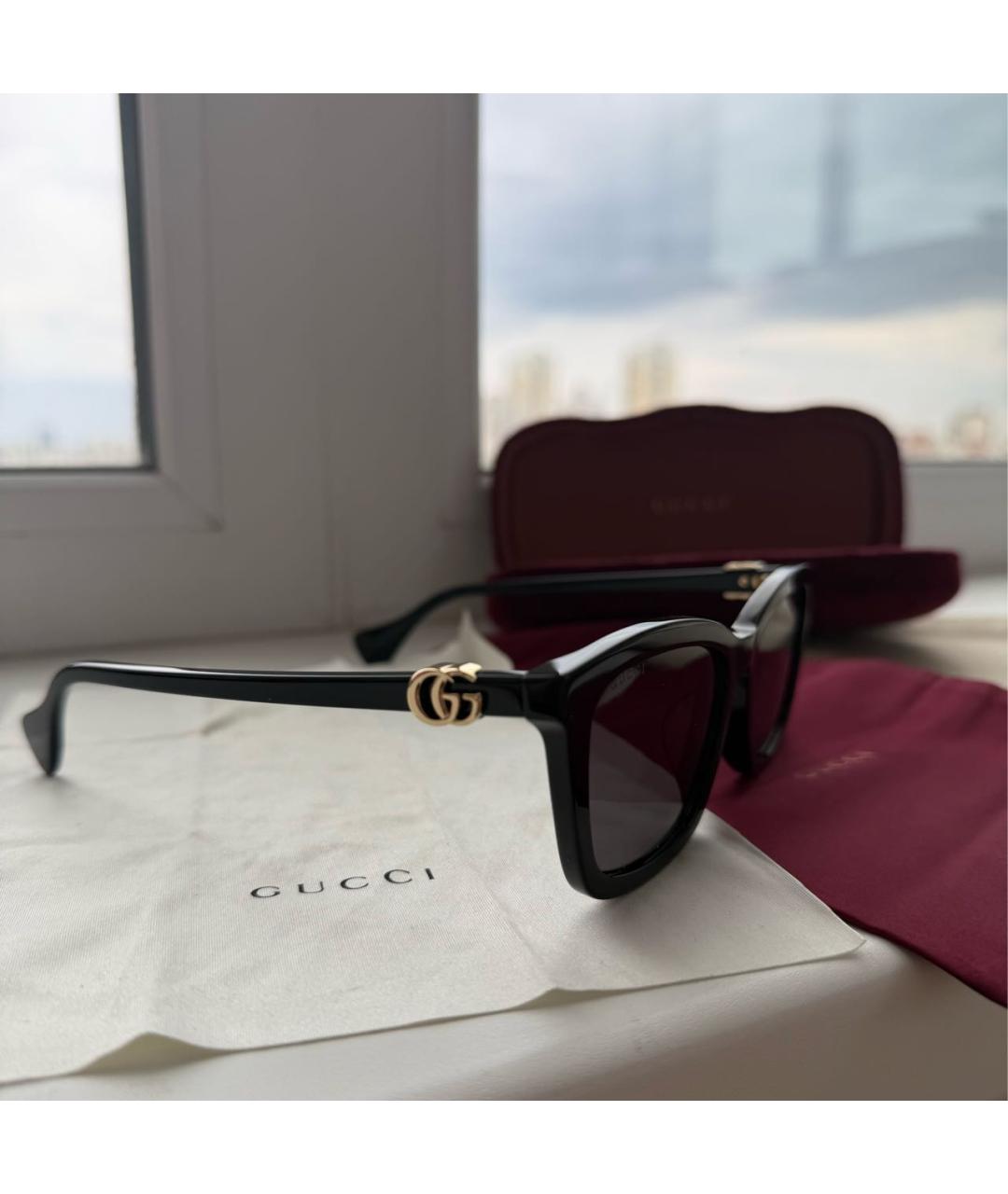 GUCCI Черные пластиковые солнцезащитные очки, фото 8