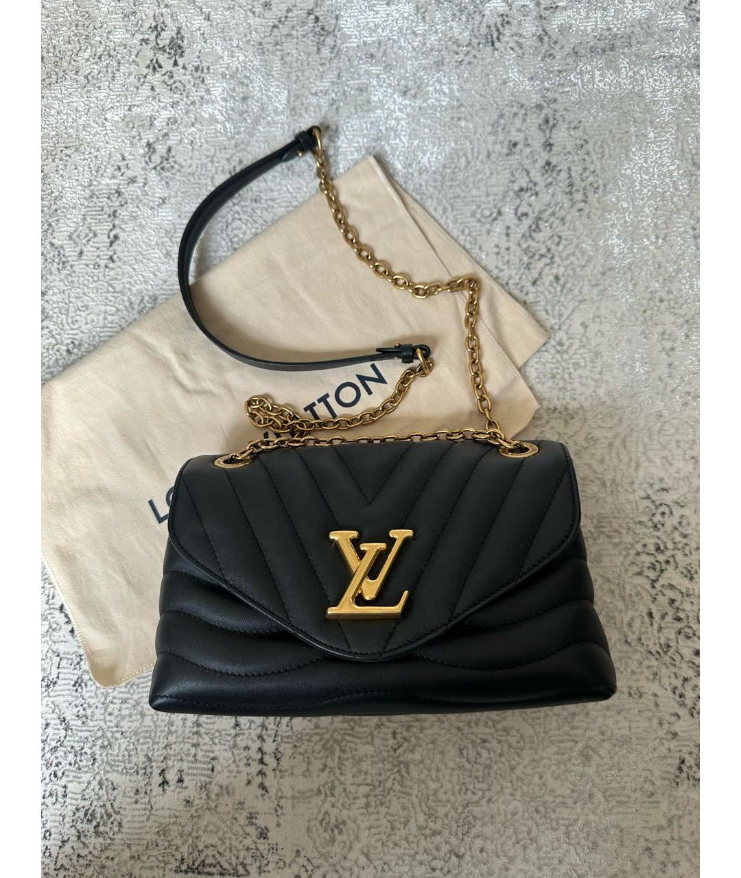 LOUIS VUITTON Черная кожаная сумка через плечо, фото 9