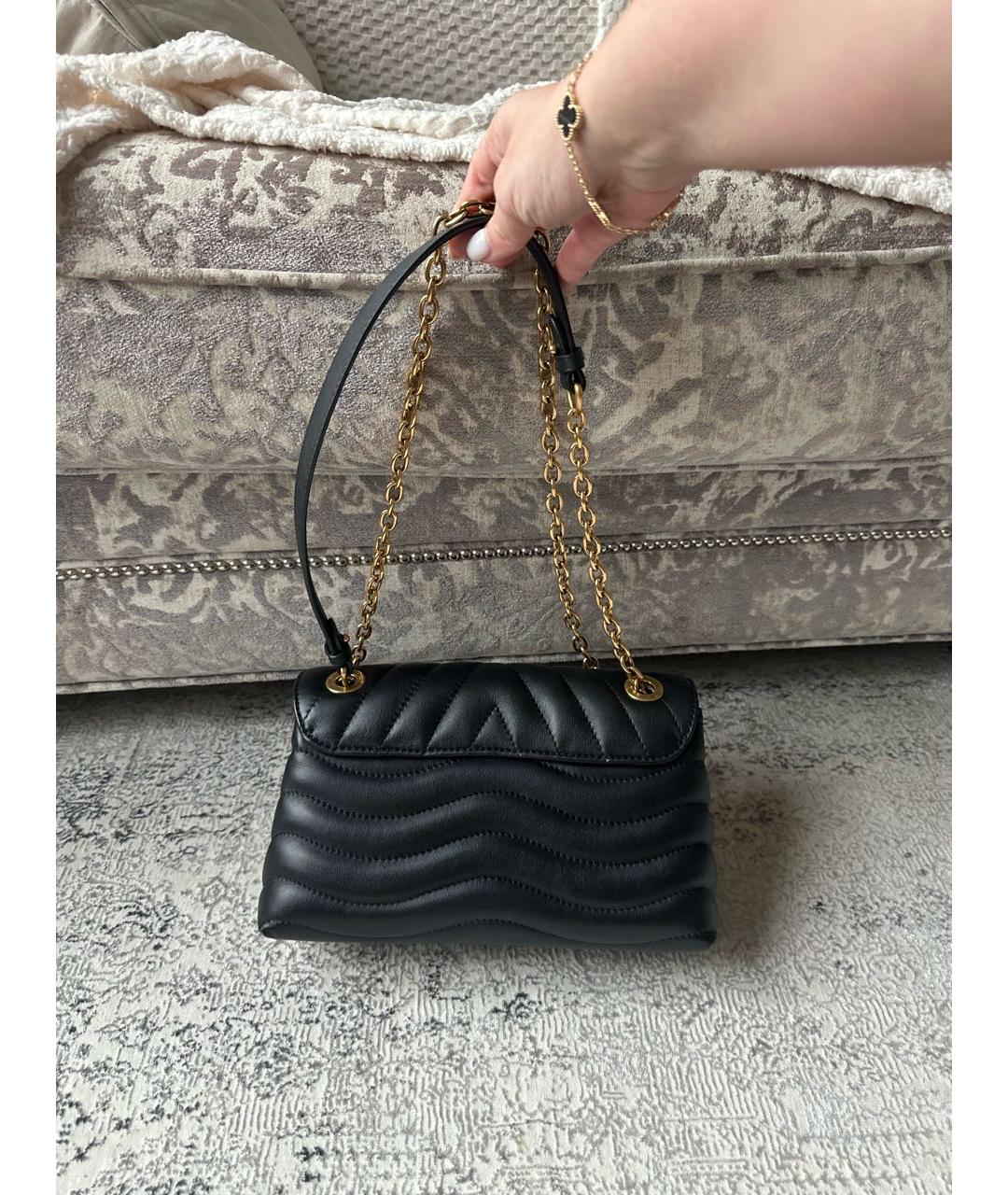 LOUIS VUITTON Черная кожаная сумка через плечо, фото 2