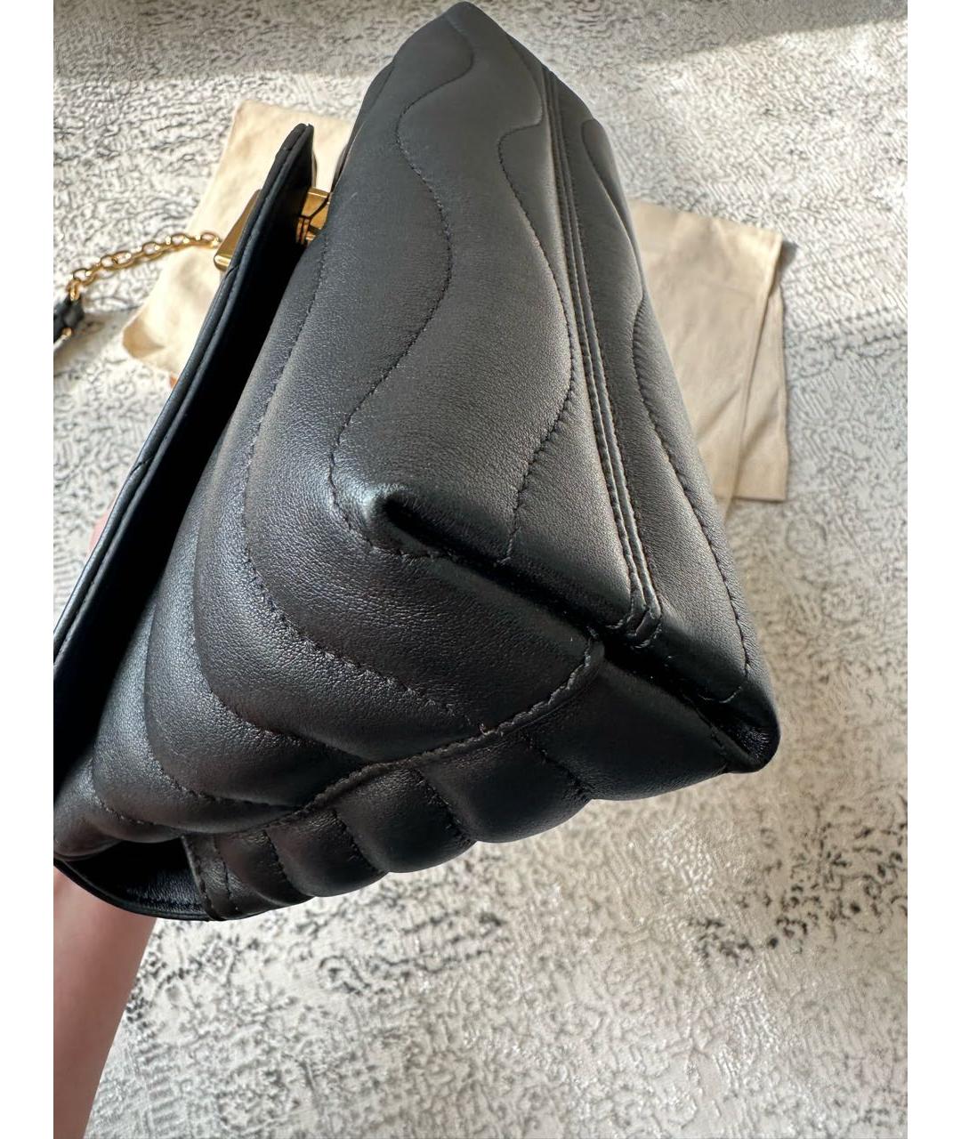 LOUIS VUITTON Черная кожаная сумка через плечо, фото 8