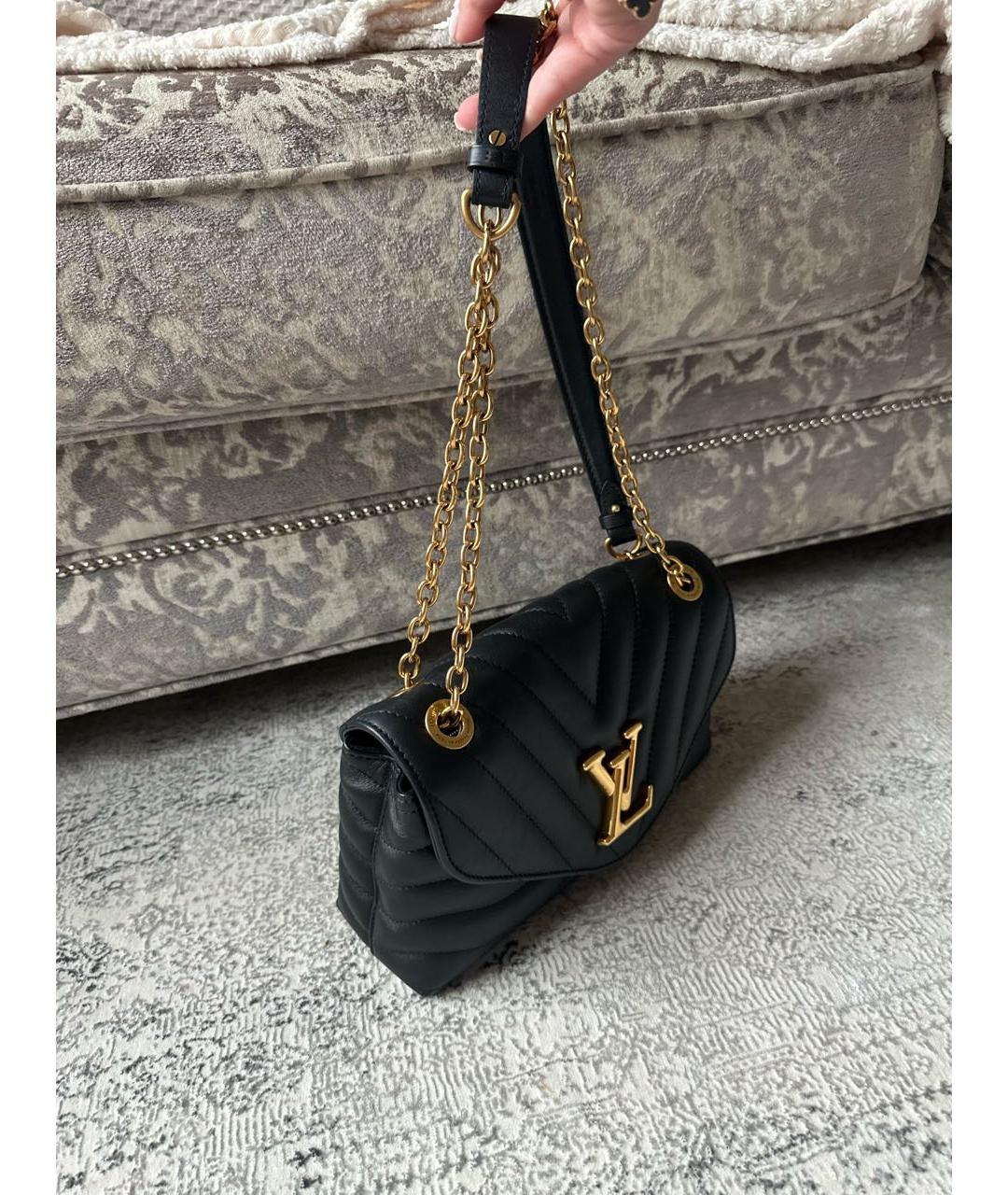 LOUIS VUITTON Черная кожаная сумка через плечо, фото 3