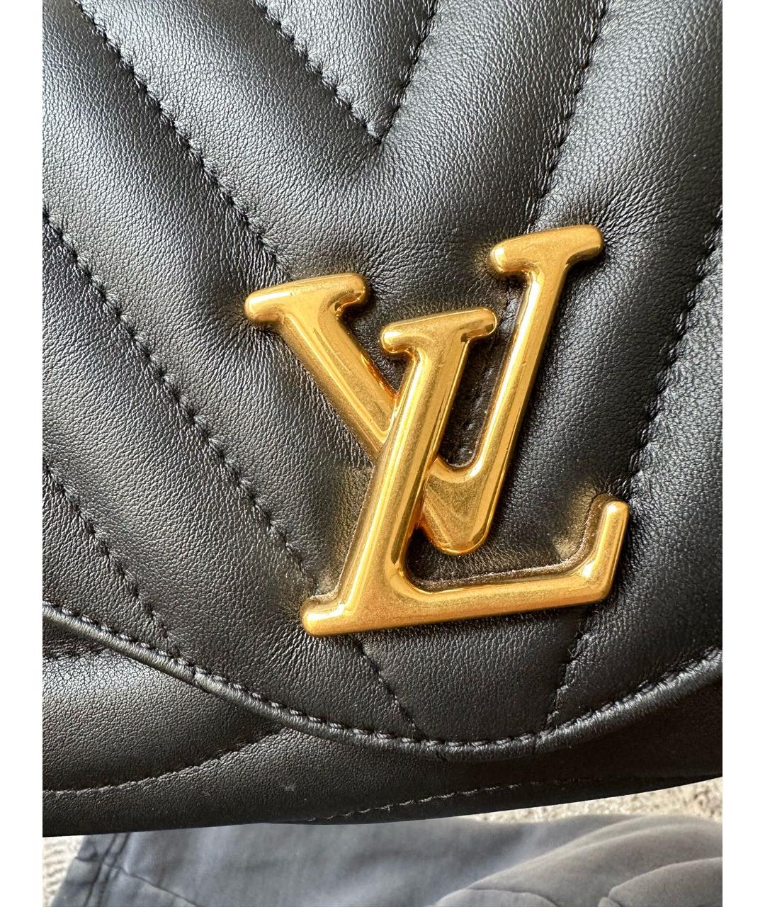 LOUIS VUITTON Черная кожаная сумка через плечо, фото 5