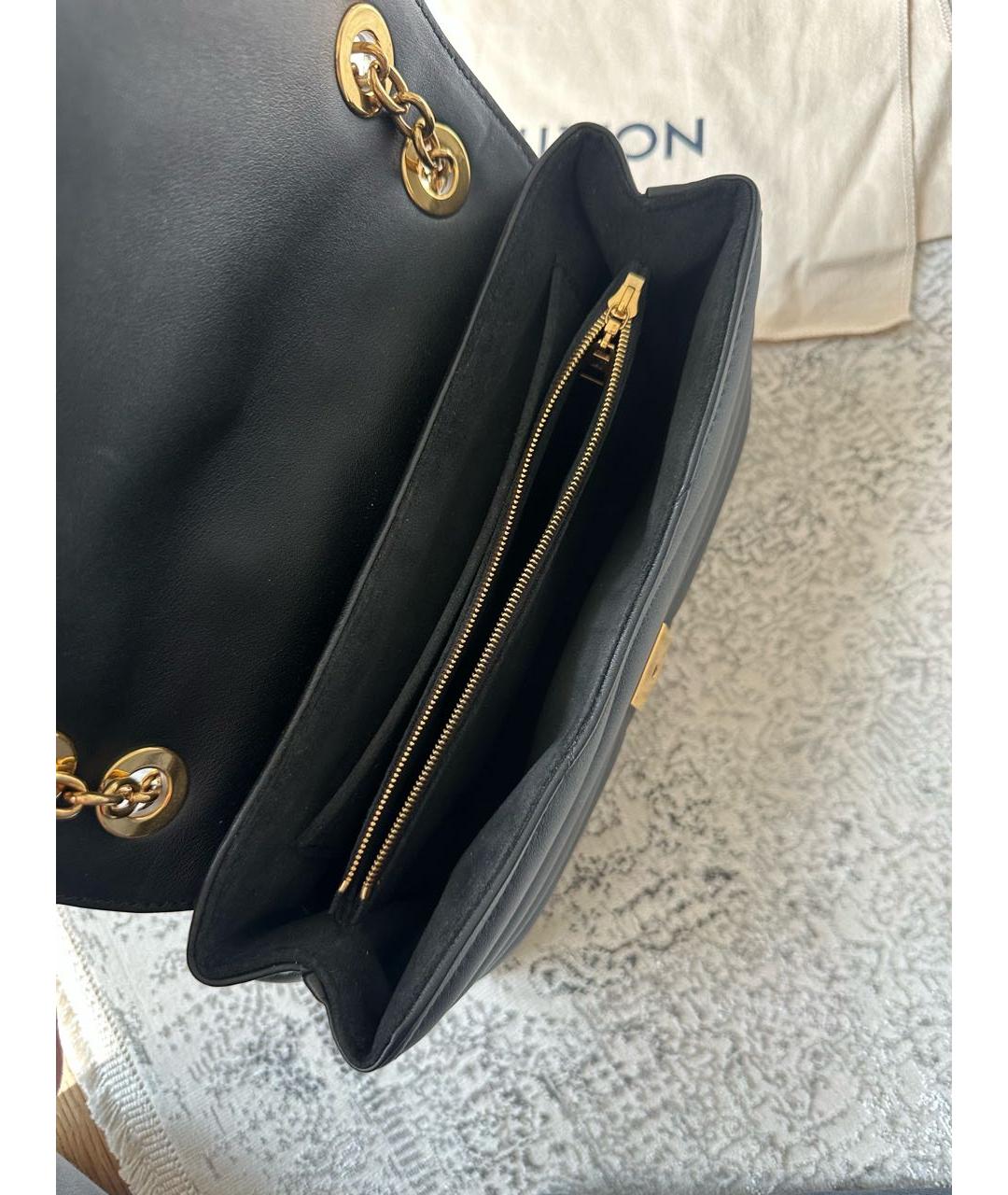 LOUIS VUITTON Черная кожаная сумка через плечо, фото 4