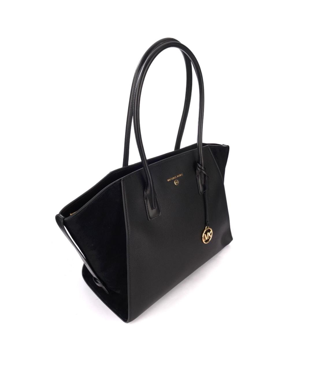 MICHAEL KORS Черная кожаная сумка тоут, фото 2