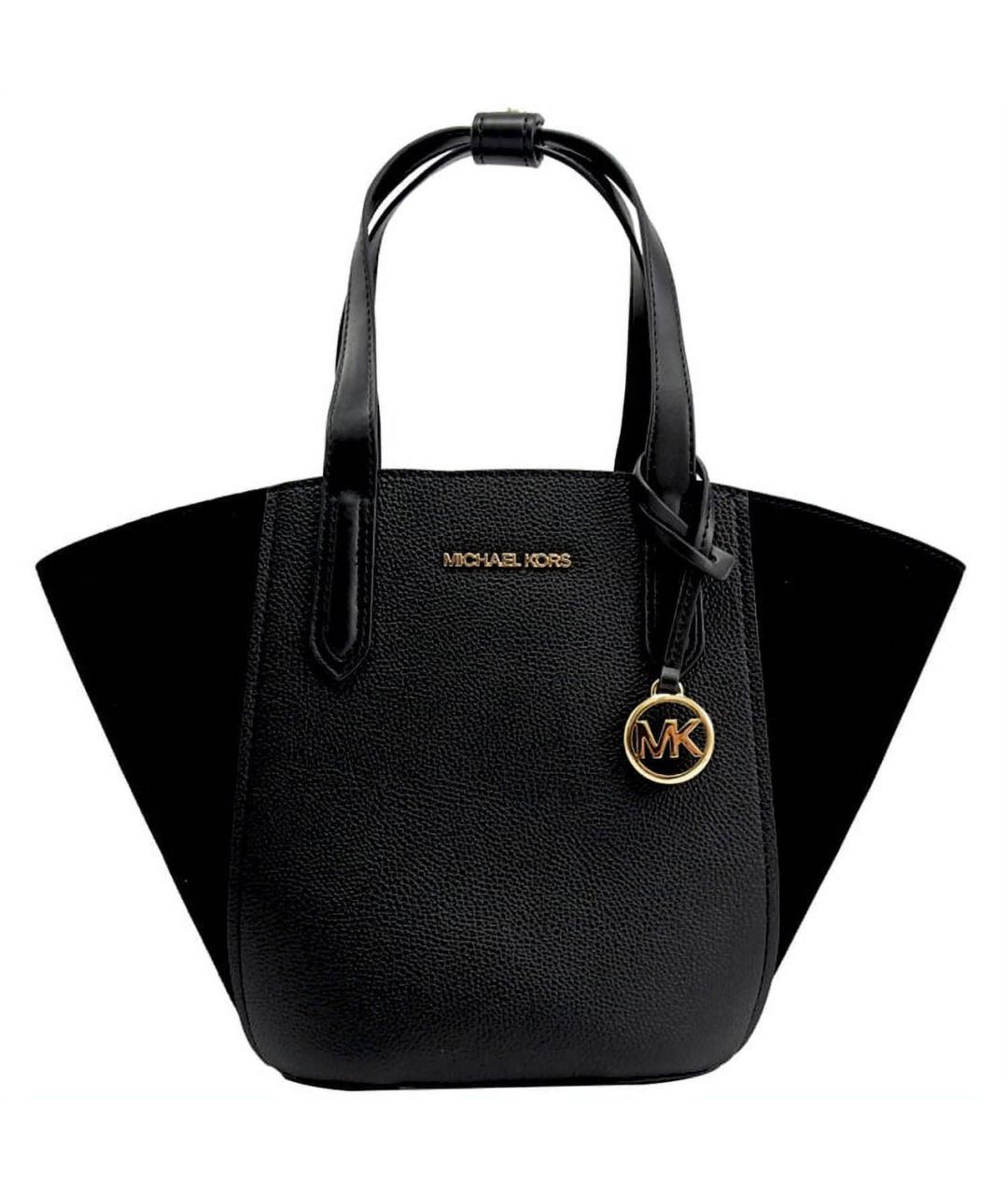 MICHAEL KORS Черная кожаная сумка тоут, фото 1