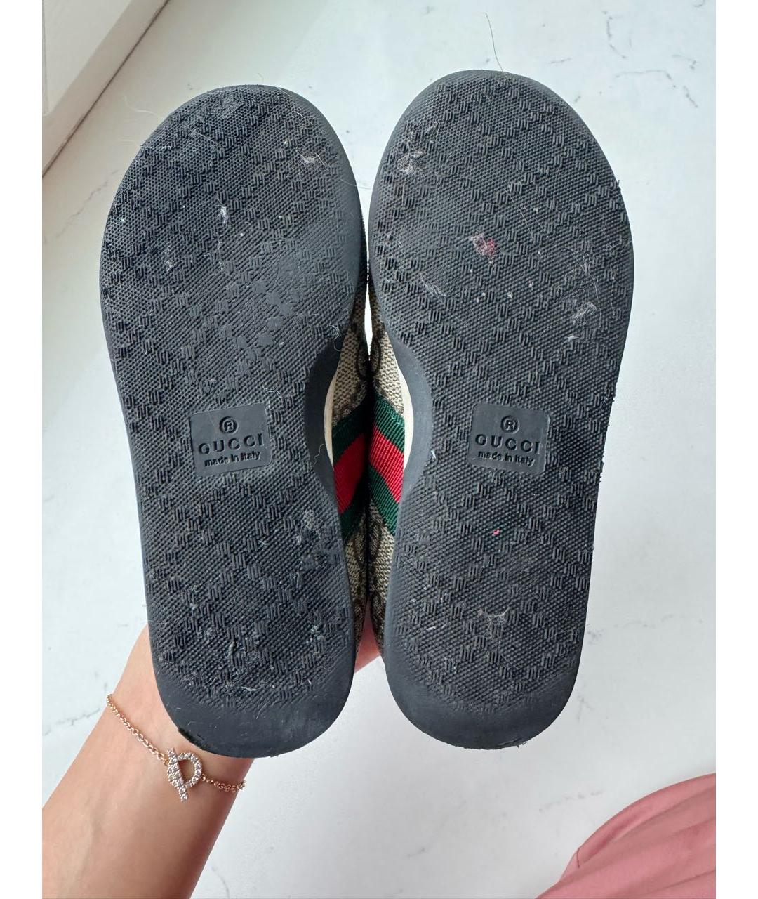 GUCCI Коричневые кожаные кеды, фото 6