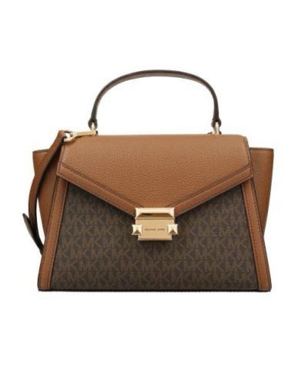 MICHAEL KORS Коричневая кожаная сумка с короткими ручками, фото 1
