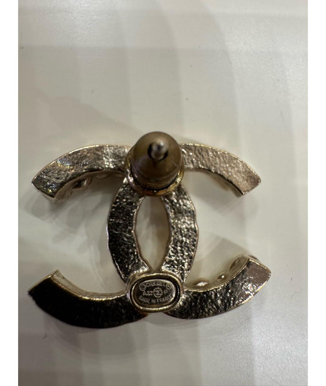 CHANEL Золотые металлические серьги, фото 3