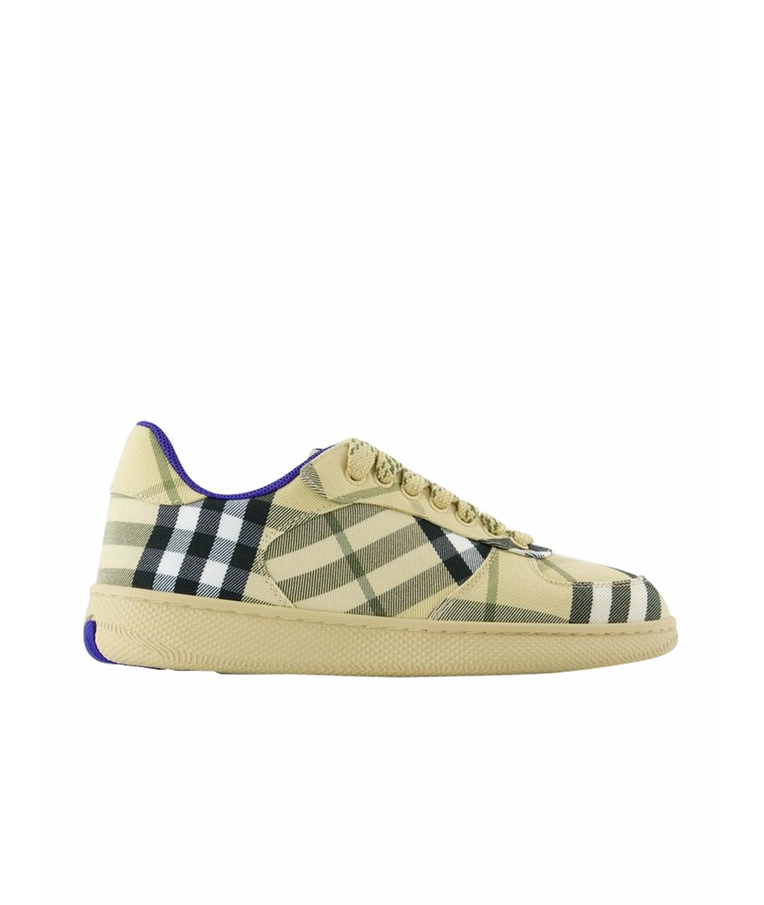 BURBERRY Бежевые синтетические кеды, фото 1
