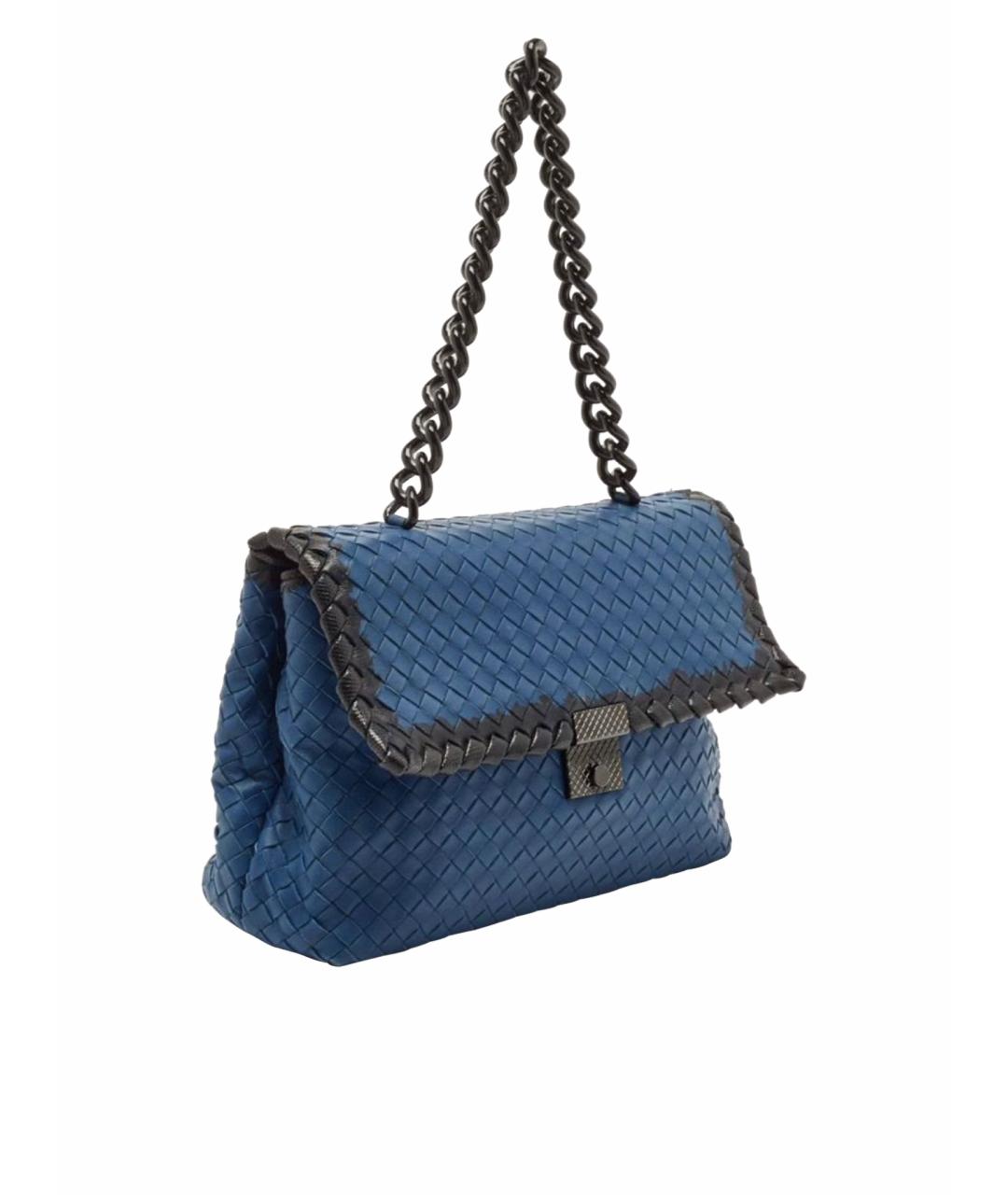 BOTTEGA VENETA Синяя кожаная сумка через плечо, фото 1