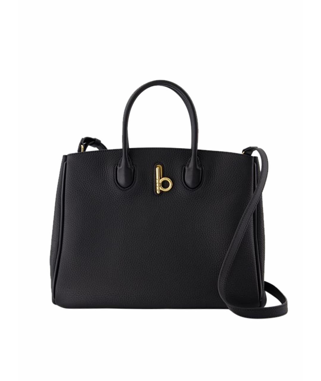 BURBERRY Черная кожаная сумка тоут, фото 1