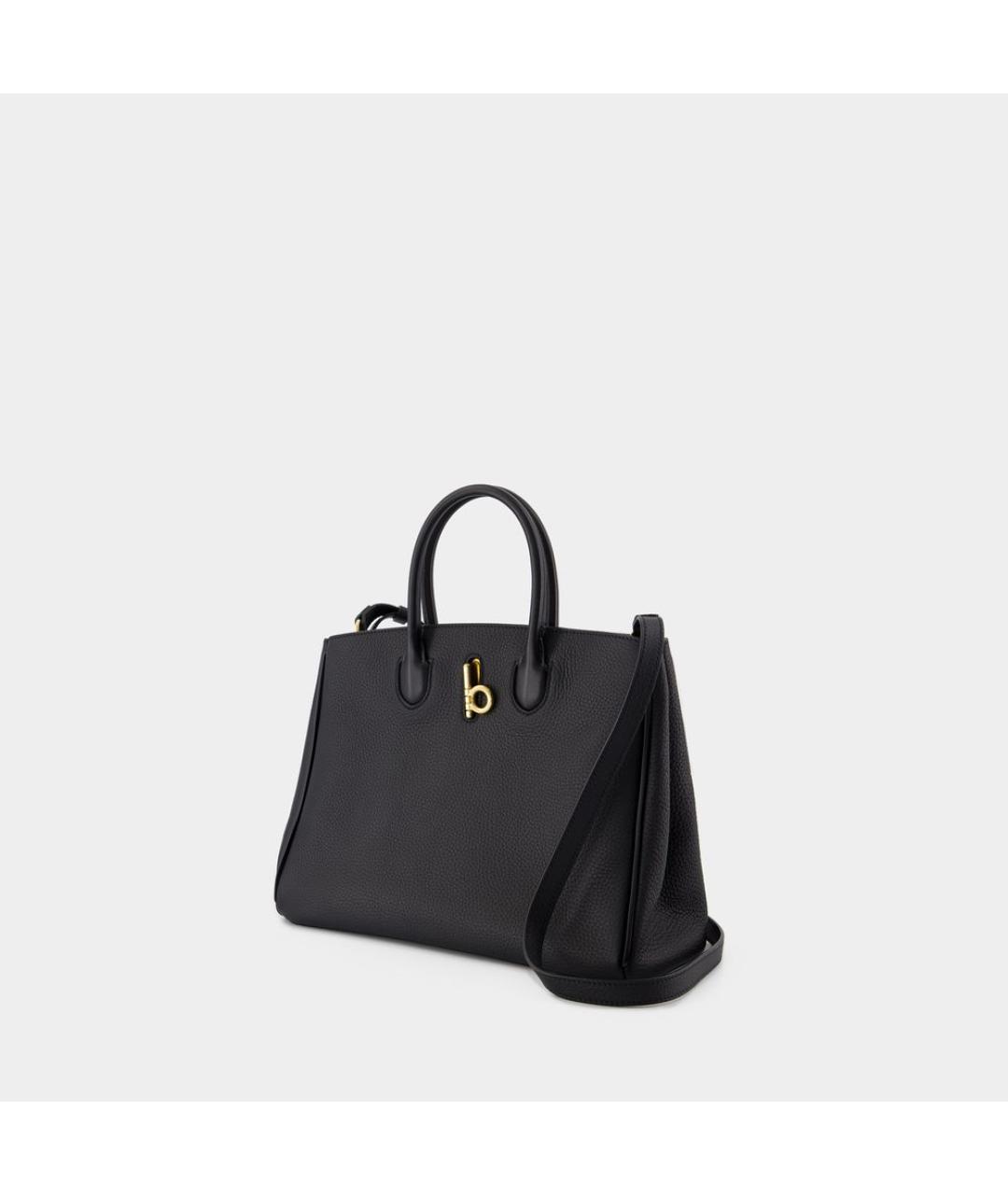 BURBERRY Черная кожаная сумка тоут, фото 2