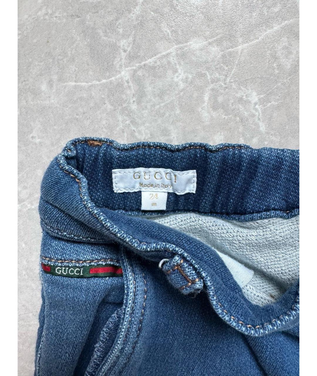 GUCCI Синие деним детские шорты, фото 3