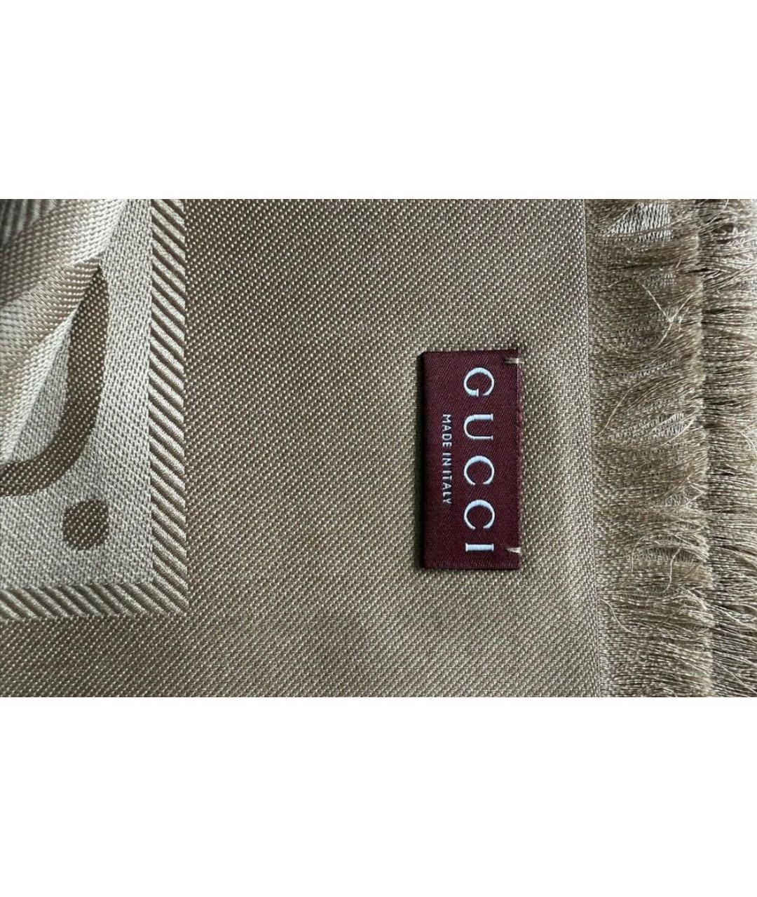 GUCCI Коричневый платок, фото 2