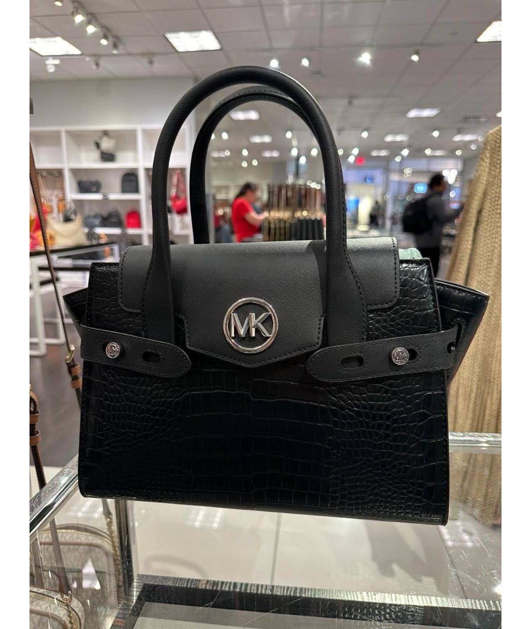 MICHAEL KORS Черная кожаная сумка с короткими ручками, фото 3