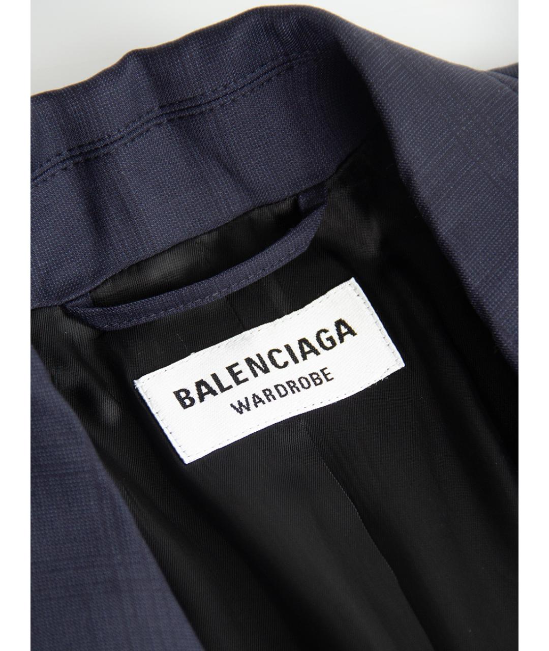 BALENCIAGA Синий шерстяной жакет/пиджак, фото 3