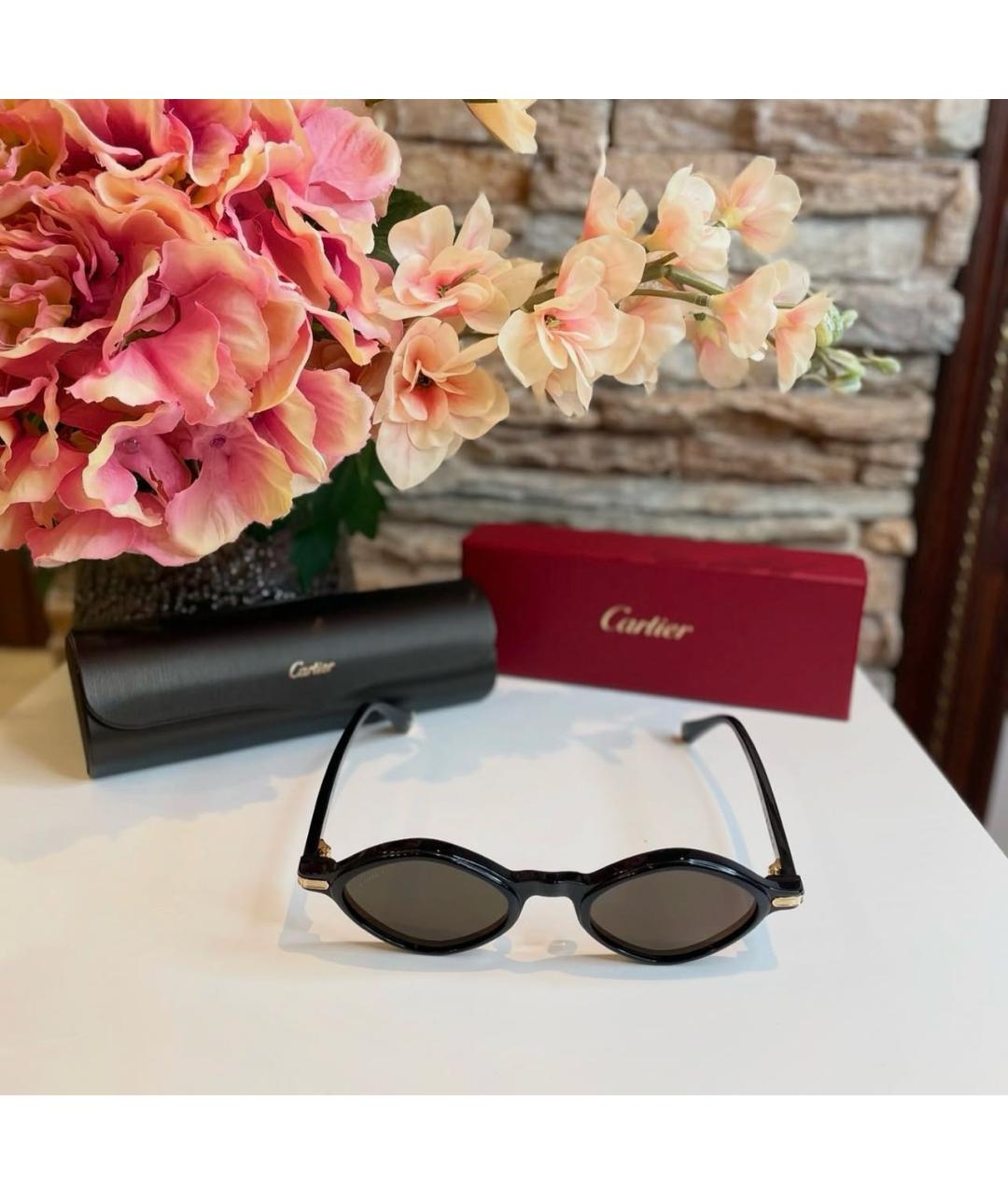 CARTIER Черные пластиковые солнцезащитные очки, фото 5